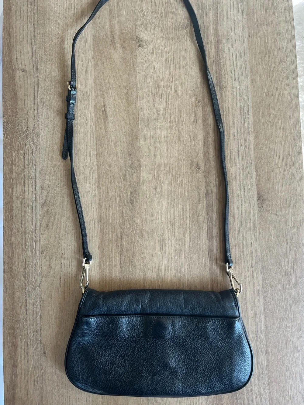 Tory Burch Black Leather Crossbody with Logo Hardware